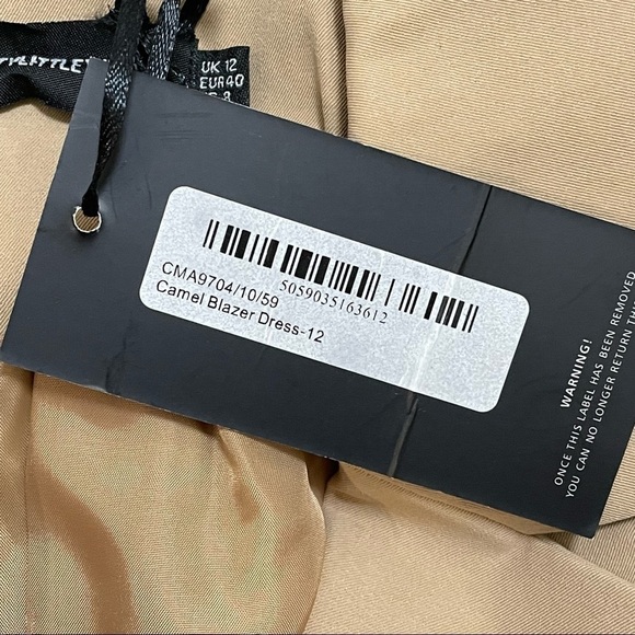 Pretty Little Thing Camel Blazer Dress Tan Size 8 NWT. - Picture 11 of 11